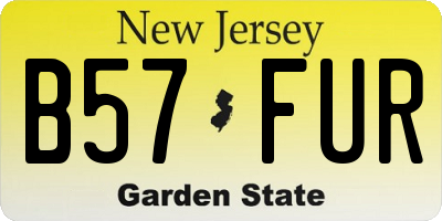 NJ license plate B57FUR