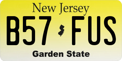 NJ license plate B57FUS