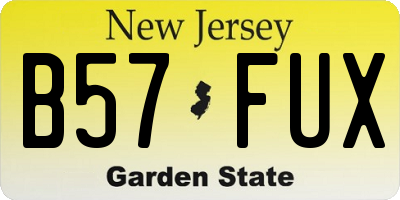 NJ license plate B57FUX