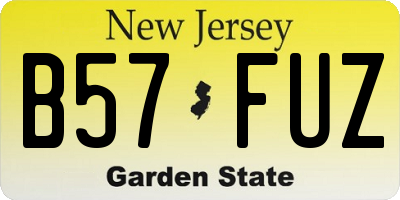 NJ license plate B57FUZ