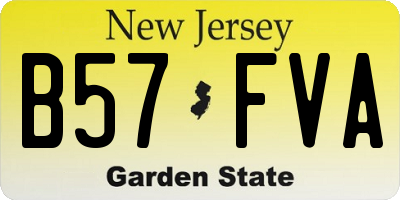 NJ license plate B57FVA