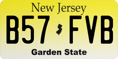 NJ license plate B57FVB