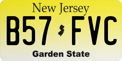NJ license plate B57FVC