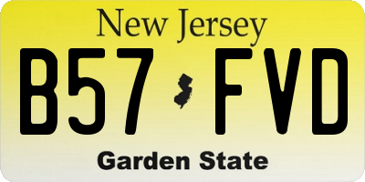 NJ license plate B57FVD