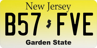NJ license plate B57FVE