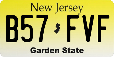 NJ license plate B57FVF