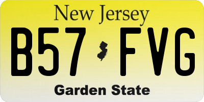 NJ license plate B57FVG