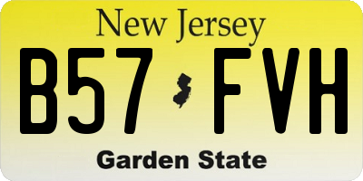NJ license plate B57FVH