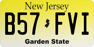 NJ license plate B57FVI