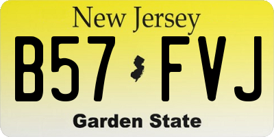 NJ license plate B57FVJ