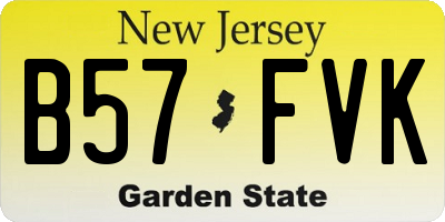 NJ license plate B57FVK