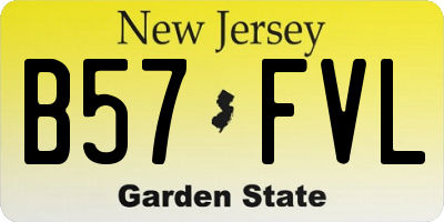 NJ license plate B57FVL