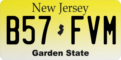 NJ license plate B57FVM