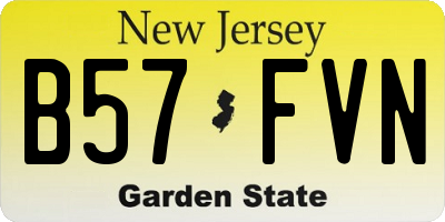 NJ license plate B57FVN