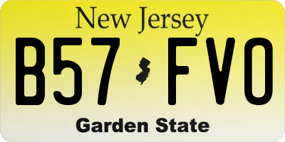 NJ license plate B57FVO