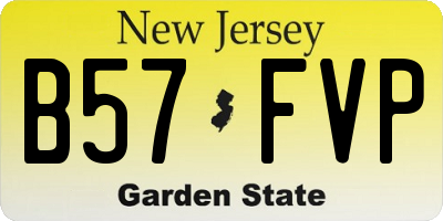 NJ license plate B57FVP