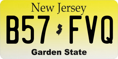 NJ license plate B57FVQ