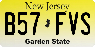 NJ license plate B57FVS