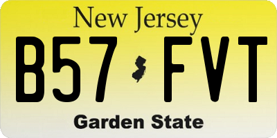 NJ license plate B57FVT