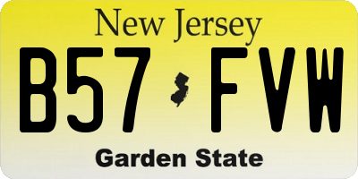 NJ license plate B57FVW