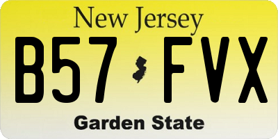 NJ license plate B57FVX