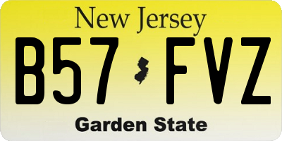 NJ license plate B57FVZ