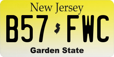 NJ license plate B57FWC