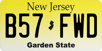 NJ license plate B57FWD