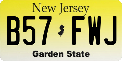 NJ license plate B57FWJ