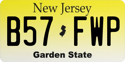 NJ license plate B57FWP