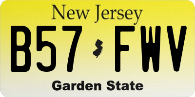 NJ license plate B57FWV