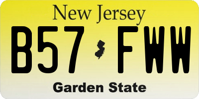 NJ license plate B57FWW