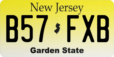 NJ license plate B57FXB