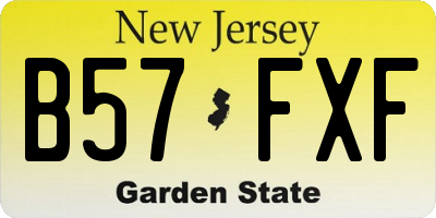 NJ license plate B57FXF