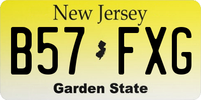 NJ license plate B57FXG