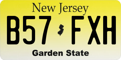 NJ license plate B57FXH