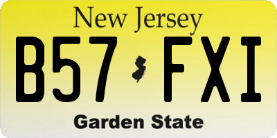 NJ license plate B57FXI