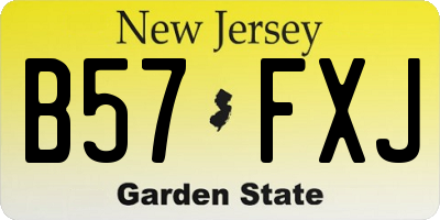 NJ license plate B57FXJ