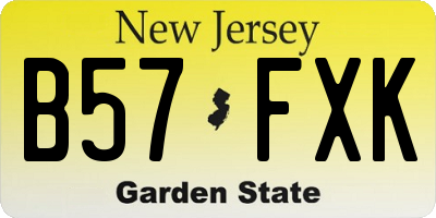 NJ license plate B57FXK