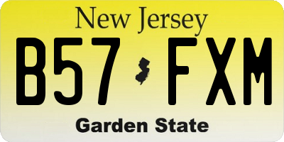 NJ license plate B57FXM