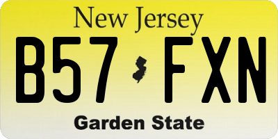 NJ license plate B57FXN