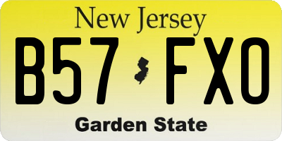 NJ license plate B57FXO