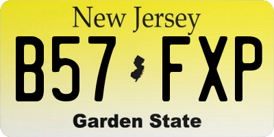 NJ license plate B57FXP