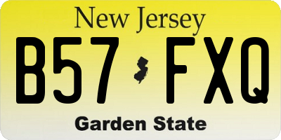NJ license plate B57FXQ