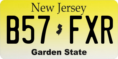NJ license plate B57FXR