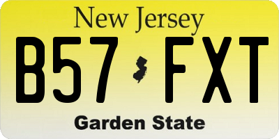 NJ license plate B57FXT