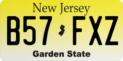 NJ license plate B57FXZ