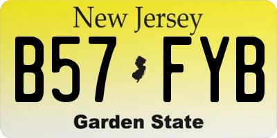NJ license plate B57FYB