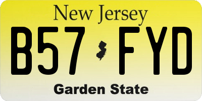 NJ license plate B57FYD