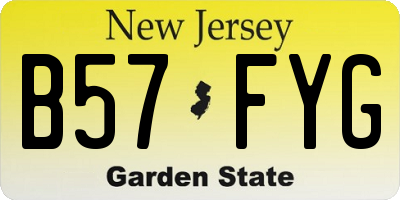 NJ license plate B57FYG